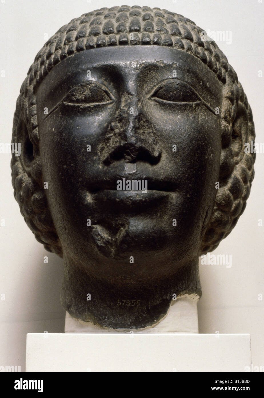 Belle arti, mondo antico Egitto, scultura, la testa di un impiegato, la diorite, Saqqara, 1800 BC, British Museum di Londra, , artista del diritto d'autore non deve essere cancellata Foto Stock
