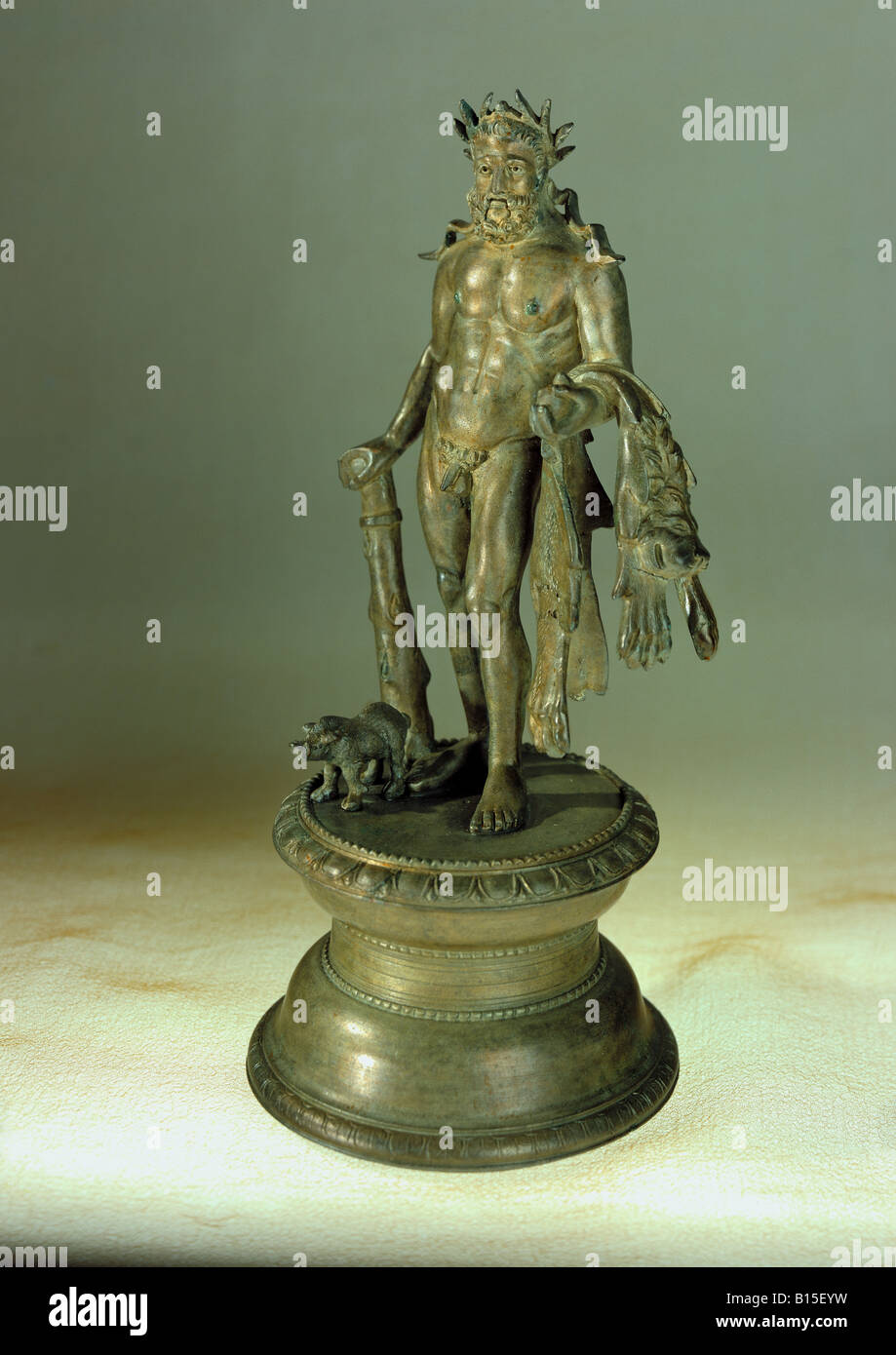 Belle arti, mondo antico impero romano, scultura, Hercules, bronzo, agli inizi del III secolo D.C. Weissenburg tesoro, stato raccolta archeologica, Monaco di Baviera, , artista del diritto d'autore non deve essere cancellata Foto Stock