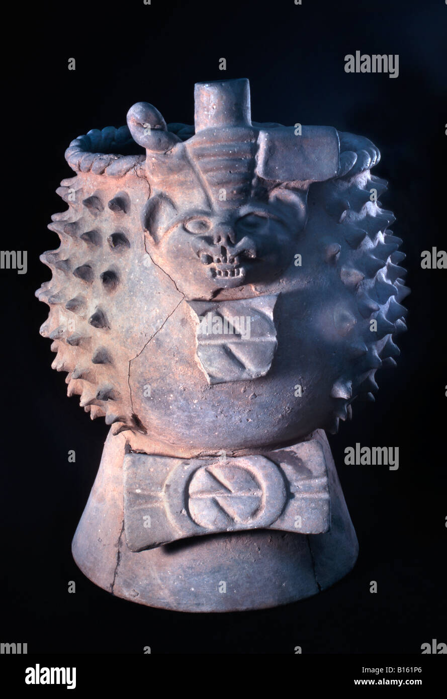 Bat Dio effige braciere zapoteco e Teotihuacan stile dal Monte Alban periodo classico Foto Stock