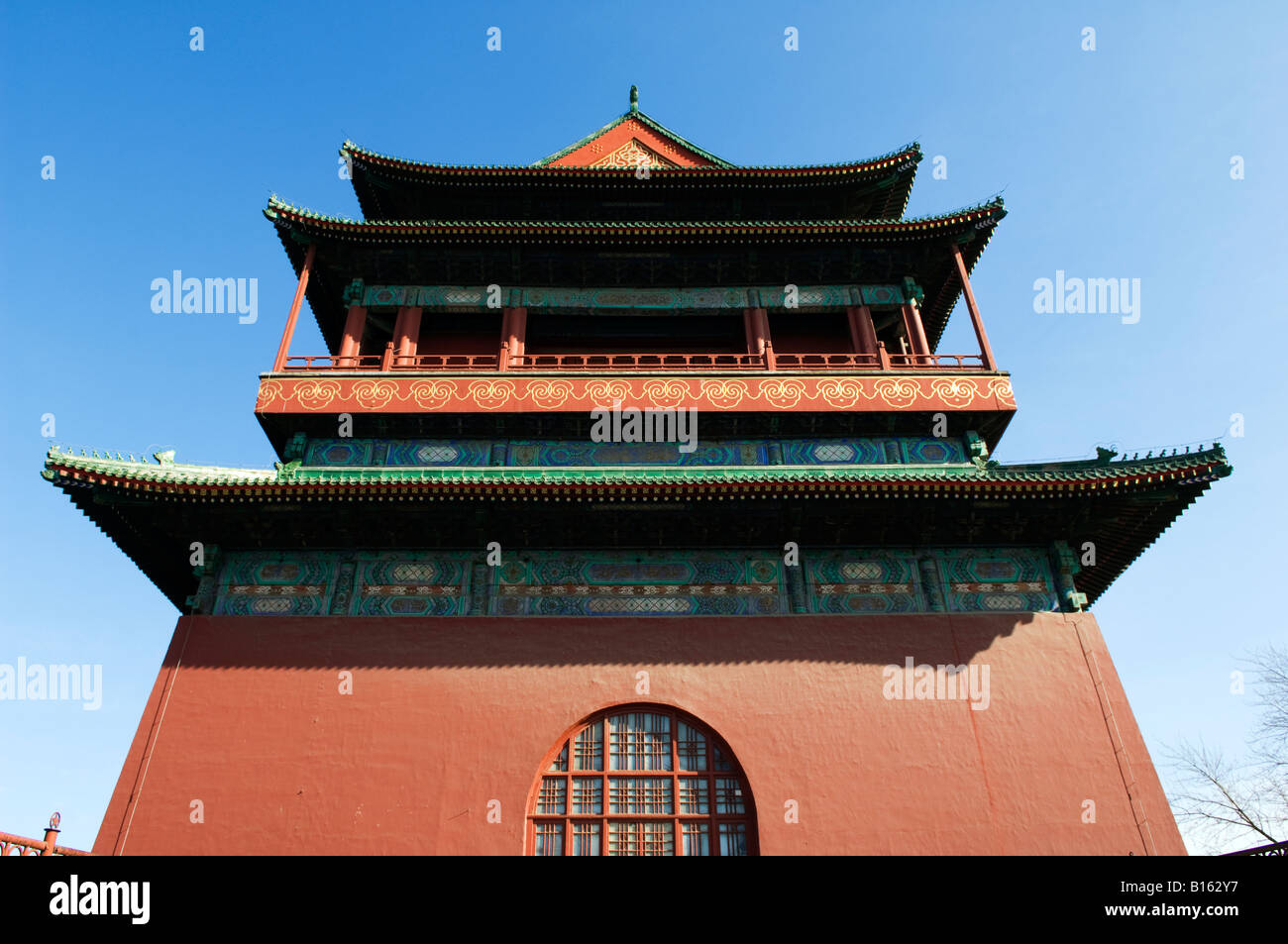 La Torre del Tamburo della dinastia Ming in Cina Pechino Foto Stock