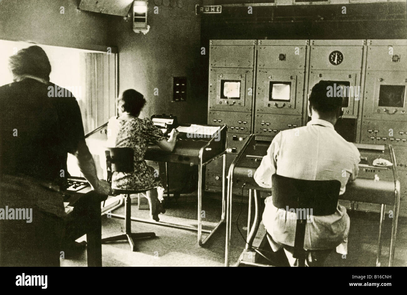 Broadcast, televisione, studio, primo mixer TV della televisione tedesca, Berlino, Germania, 1936, Foto Stock