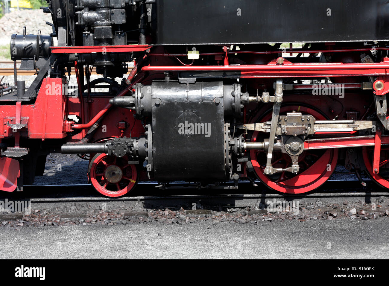 Harz ferrovia di montagna,der Harzer Schmalspurbahnen, 2-10-2 locomotiva serbatoio 99-7232-4, cilindro Wernigerode locomotore capannone Foto Stock