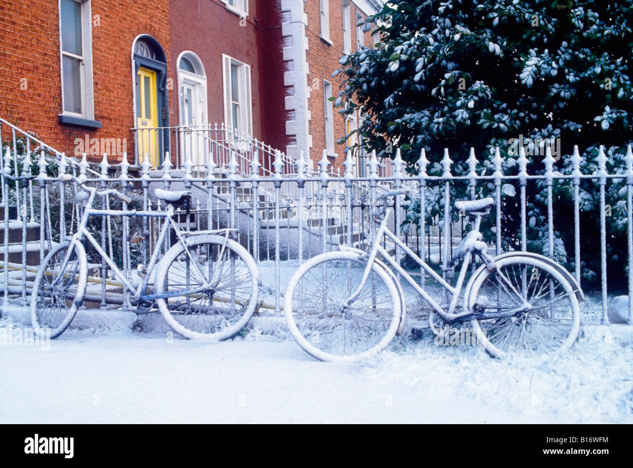 La città di Dublino in inverno Foto Stock