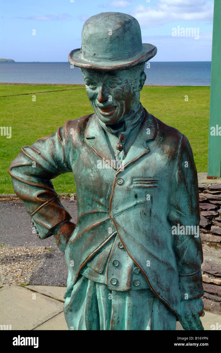 Charlie Chaplin statua a Waterville, Co. Kerry Foto Stock