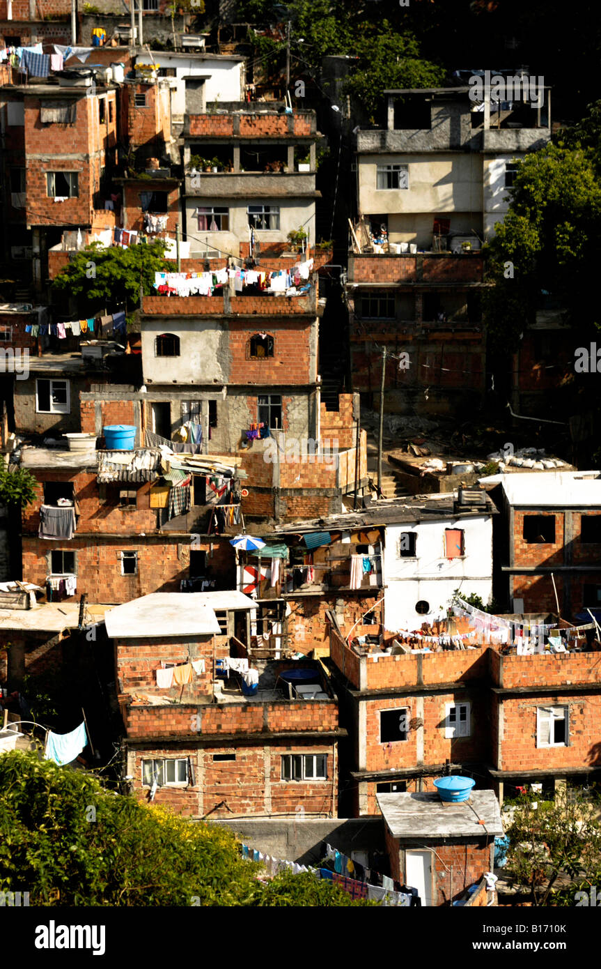 Cantagalo s Hill baraccopoli di Rio de Janeiro in Brasile 10 11 04 Foto Stock