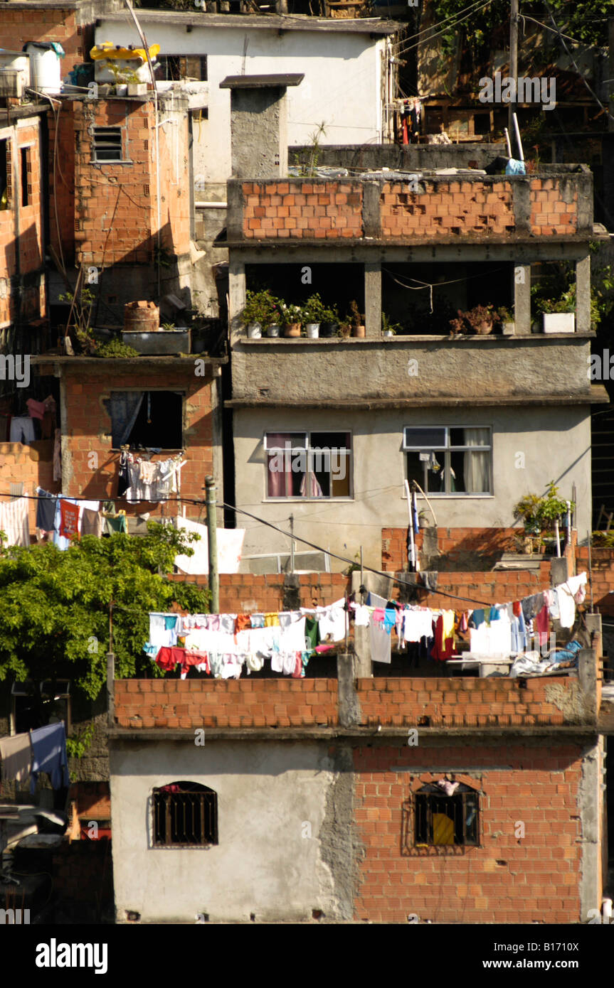 Cantagalo s Hill baraccopoli di Rio de Janeiro in Brasile 10 11 04 Foto Stock