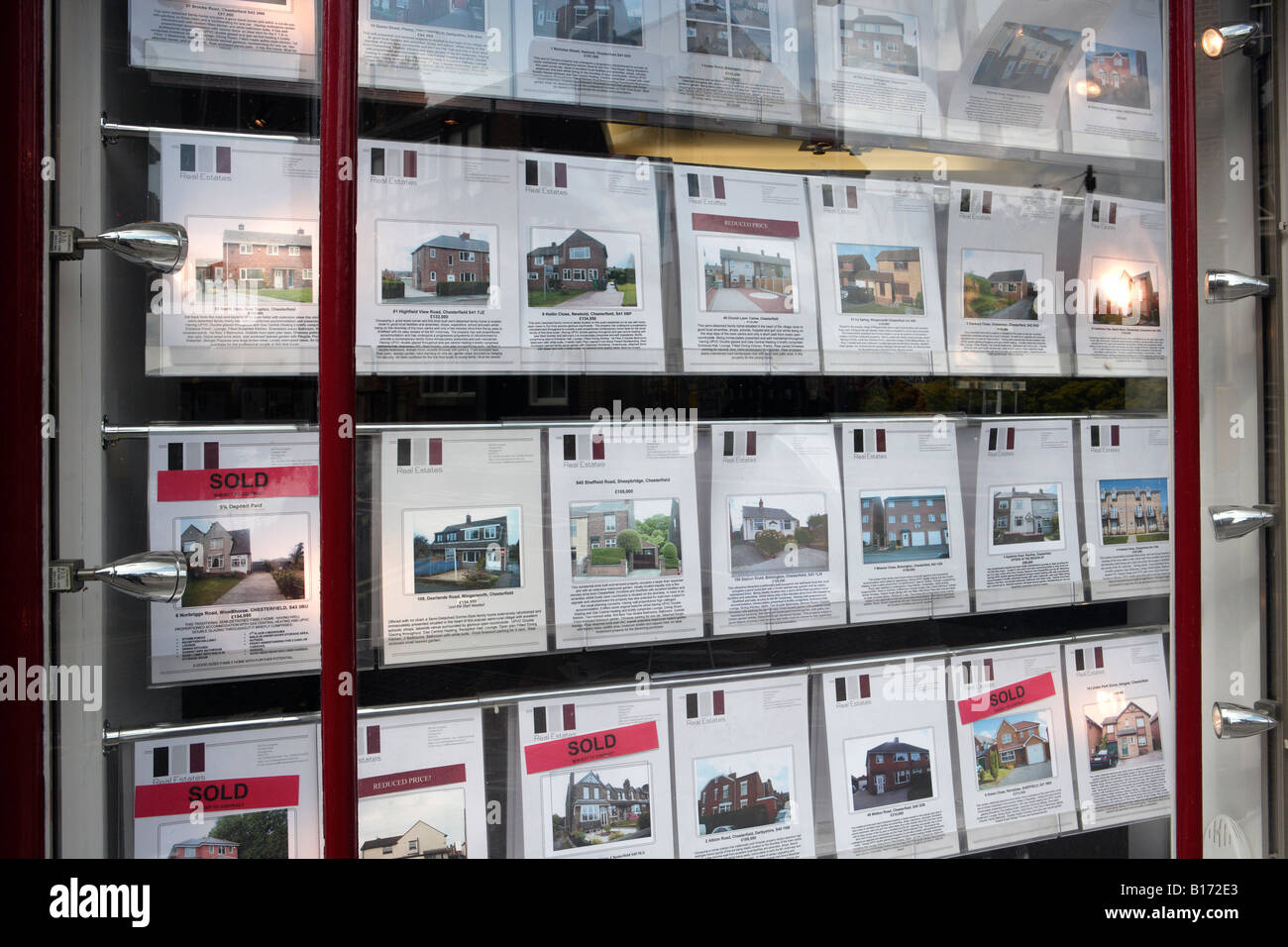 Agente immobiliare della finestra Foto Stock