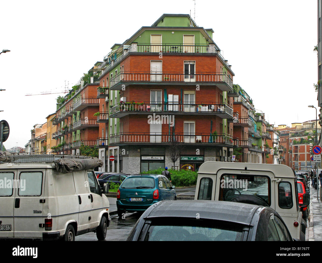 Case in un sobborgo Milanese Foto Stock