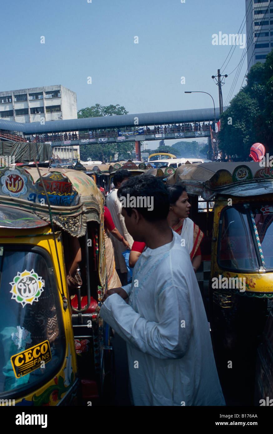 Rickshaws in Bangladesh s capitale Dacca Foto Stock