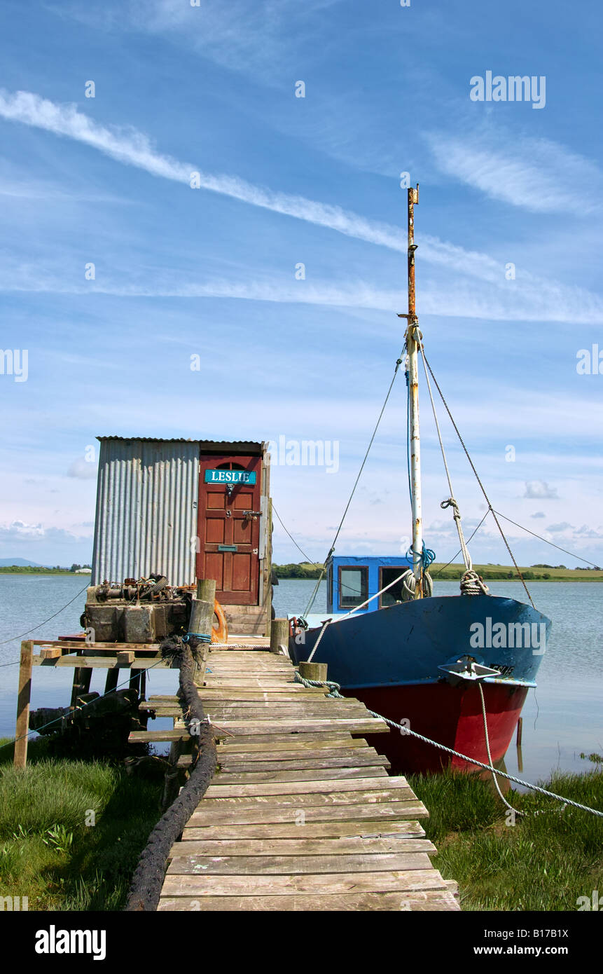 Barche a Skippool Creek, Lancashire Foto Stock