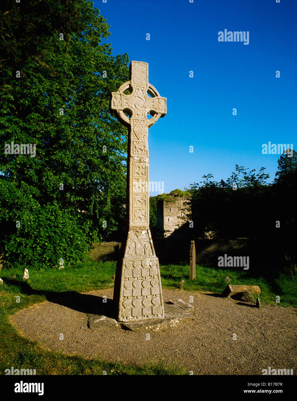 Alta Croce, Moone, Co Kildare, Irlanda Foto Stock