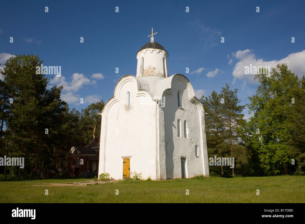 Chiesa della Natività della Theotokos su Peryn, Veliky Novgorod, Russia. Foto Stock
