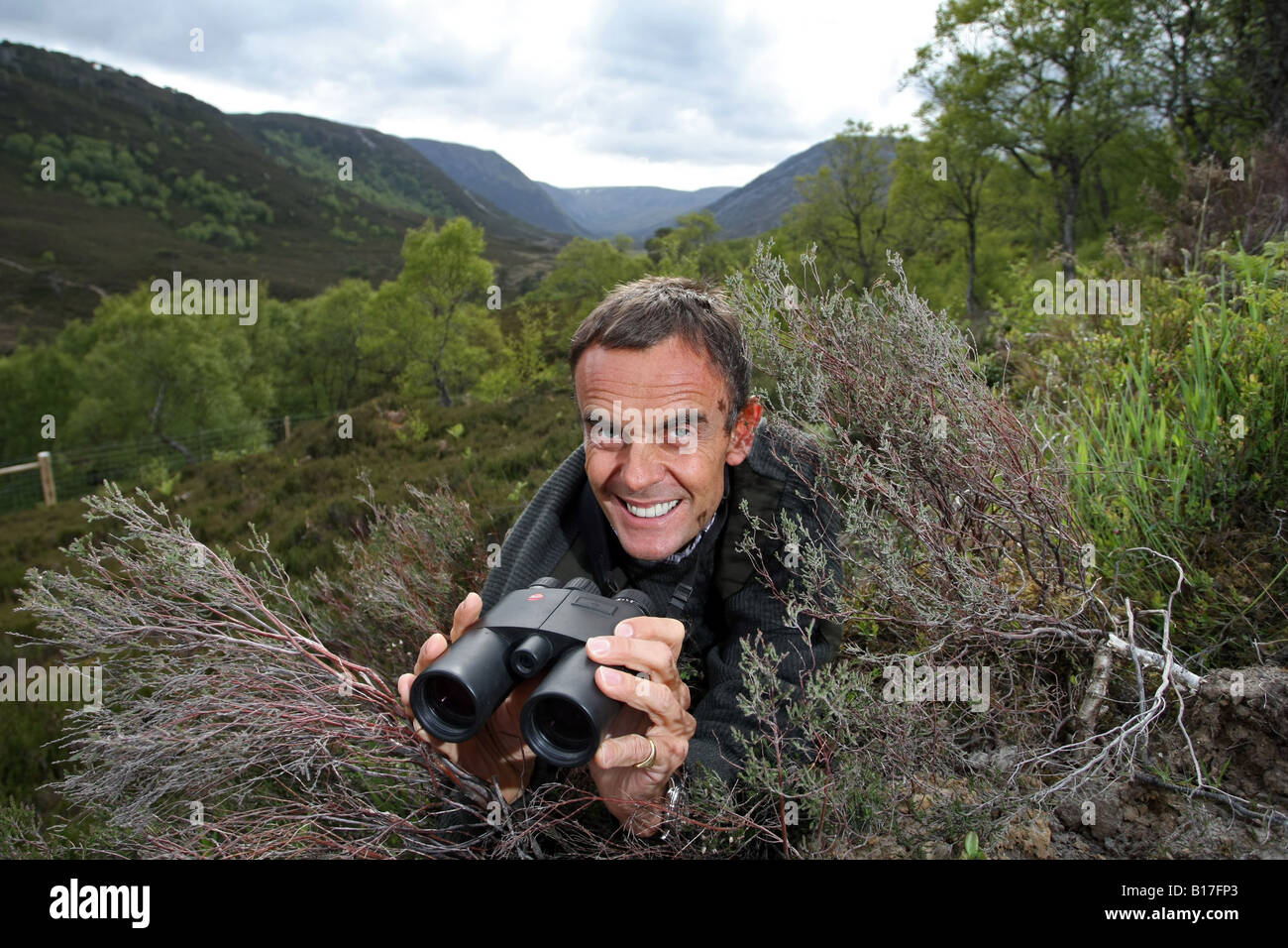 Multi millionare Paolo Lister che ha introdotto il cinghiale e elk sulla sua tenuta a Alladale, Sutherland, Scozia Foto Stock