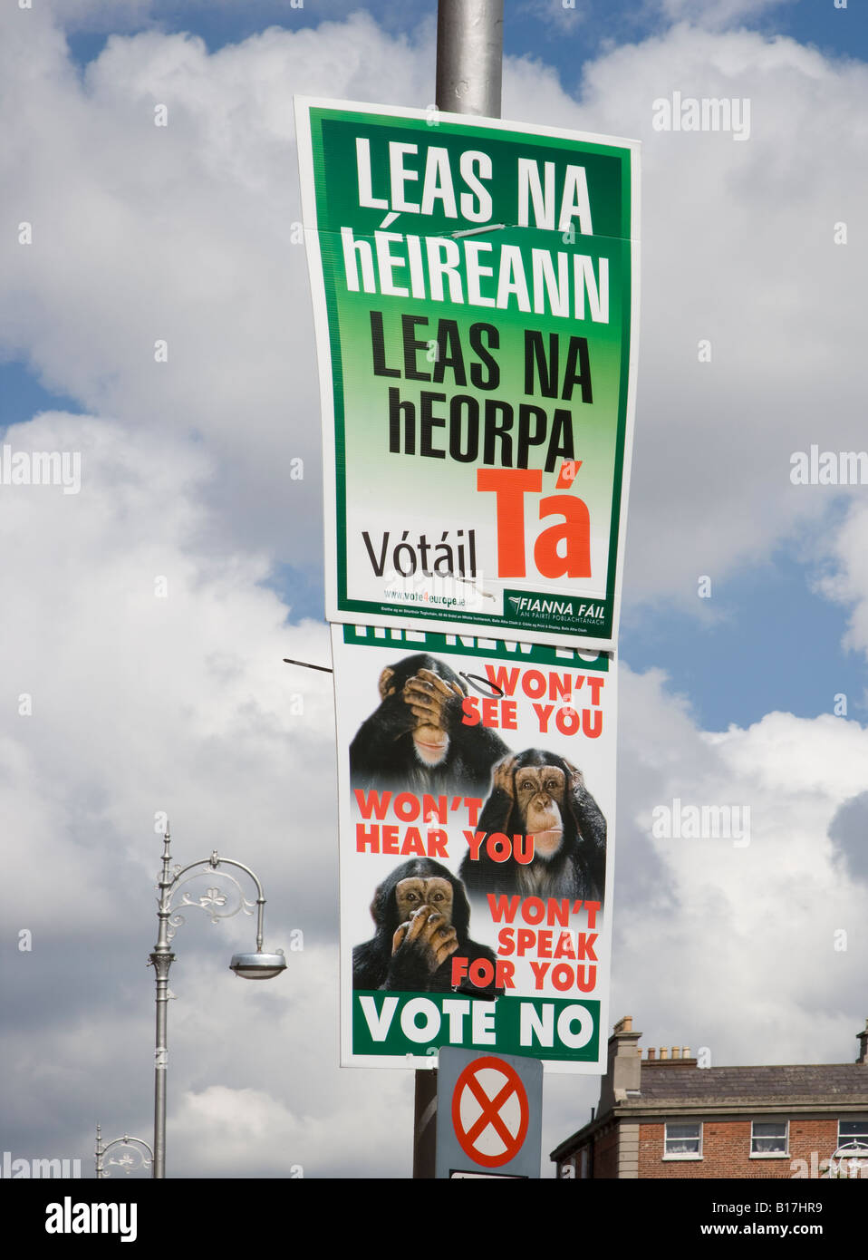 [Trattato UE] poster referendum in Irlanda sì no Foto Stock
