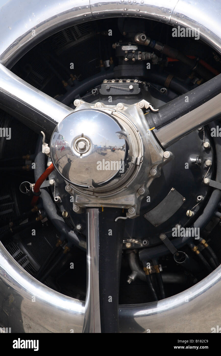Motore del velivolo elica su un B-25 Mitchell è un Wright 'ciclone' R-2600 14 cilindro raffreddato ad aria radiali di Foto Stock