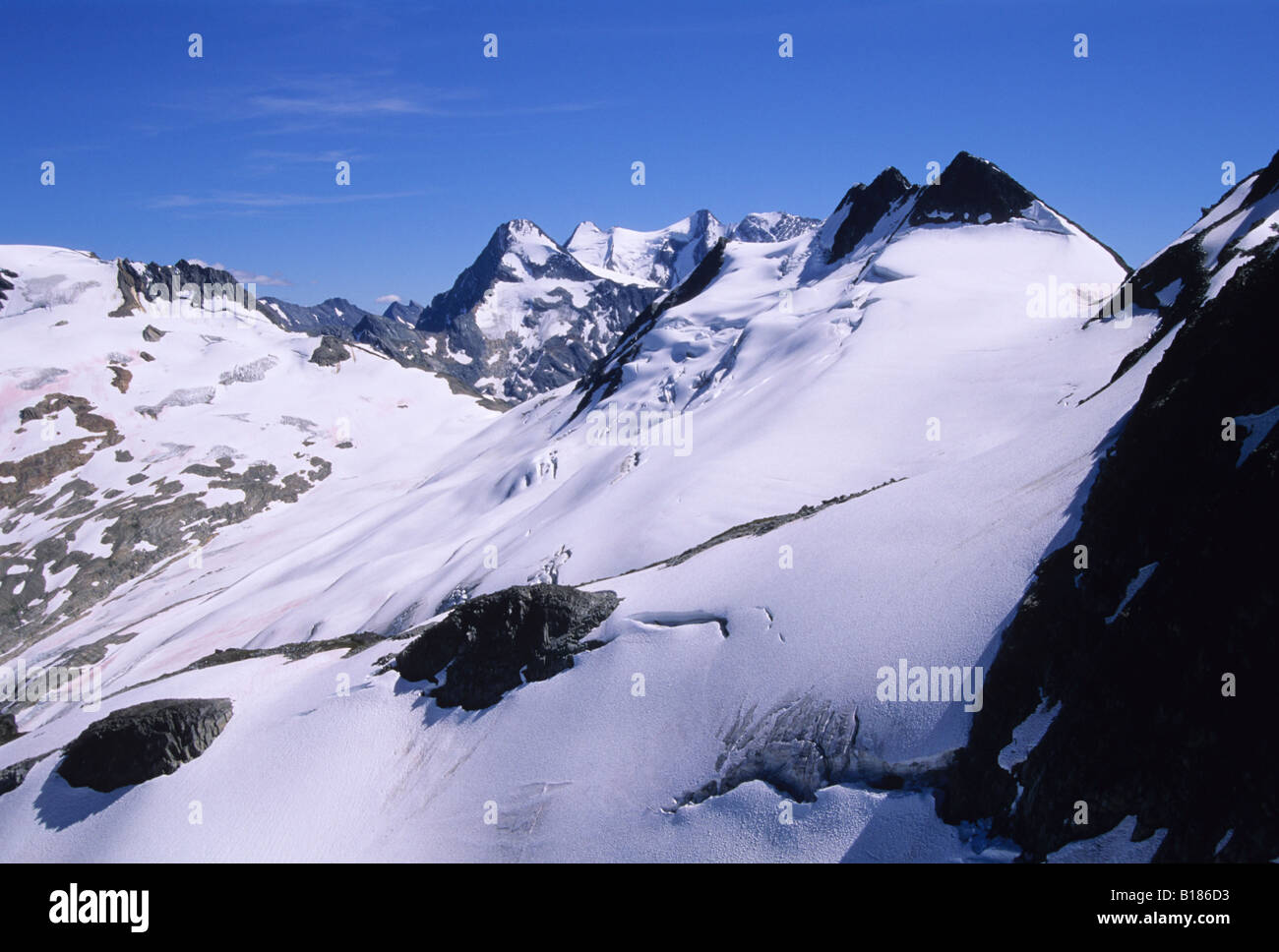 Il Ghiacciaio Asulkan sotto il Monte Giove il Glacier National Park, Britsh Columbia, Canada. Foto Stock