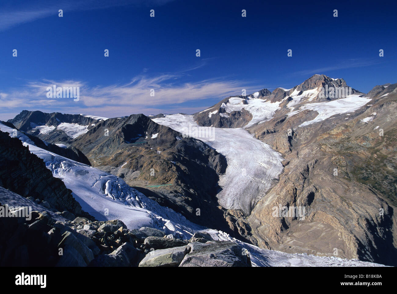 La Starbird ghiacciaio delle montagne Purcell, British Columbia, Canada. Foto Stock