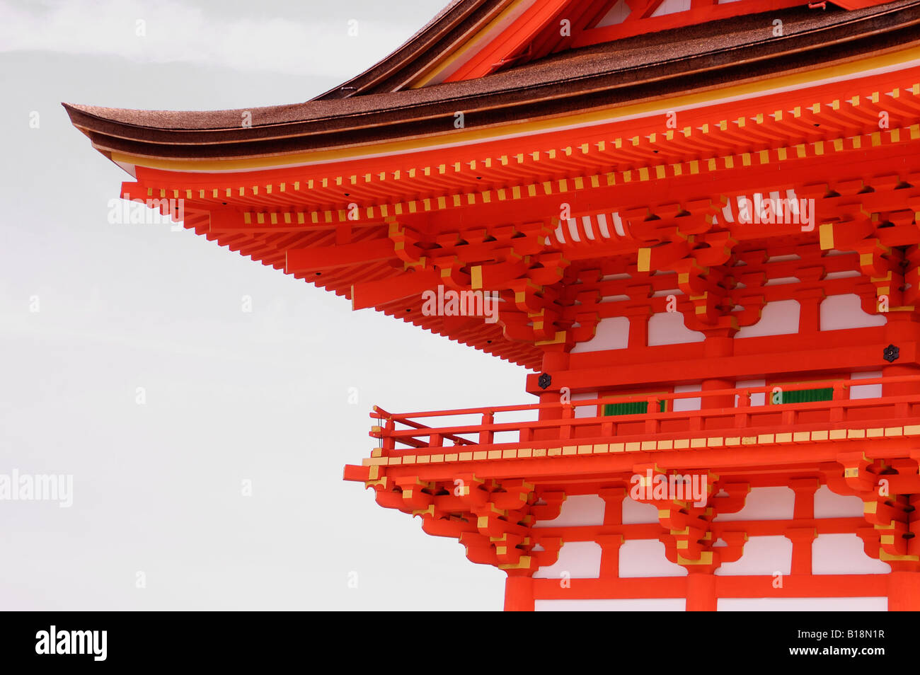 Dettaglio del tempio di Kiyomizu Kyoto in Giappone Foto Stock