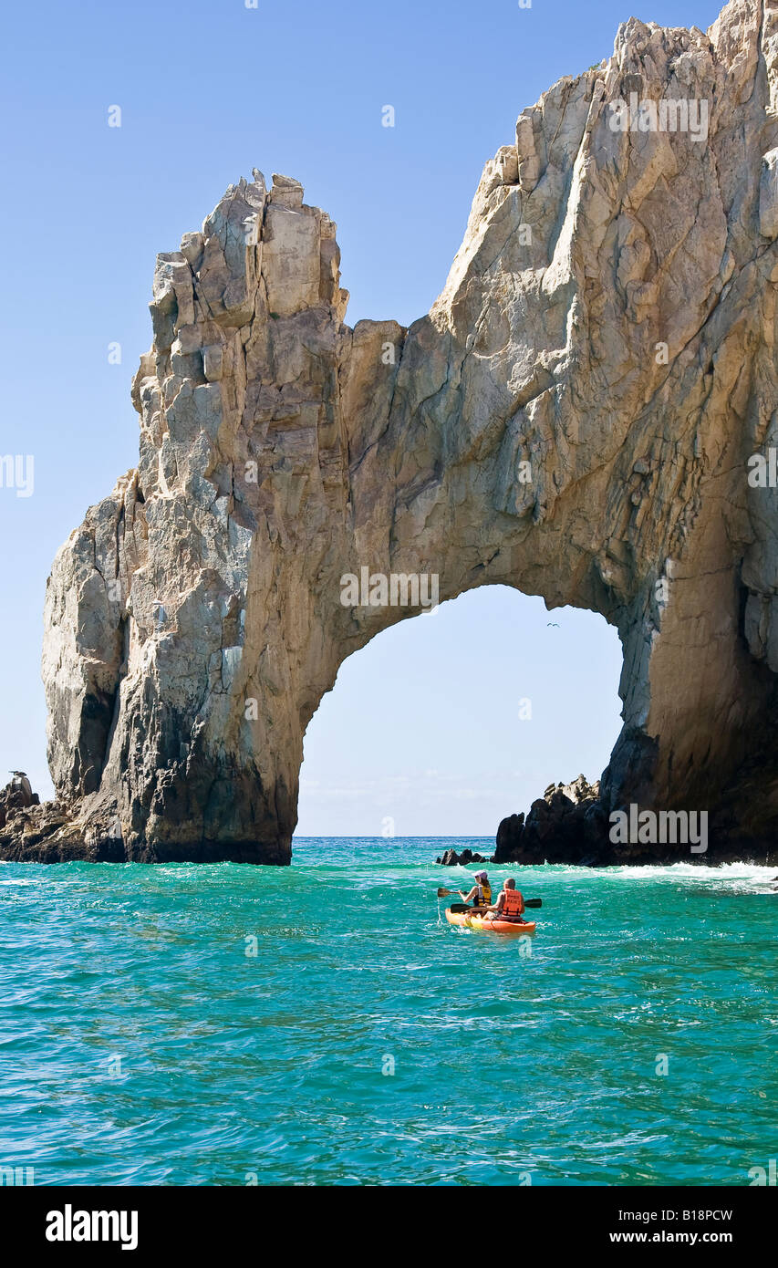 El Arco rock formazione nella parte più a sud della penisola della Baja California, Cabo San Lucas, Messico Foto Stock