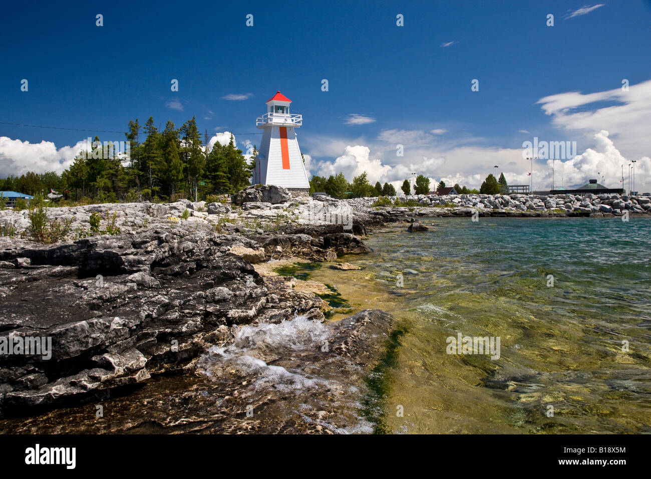 Faro a sud Baymouth, Manitoulin Island, Ontario, Canada. Foto Stock