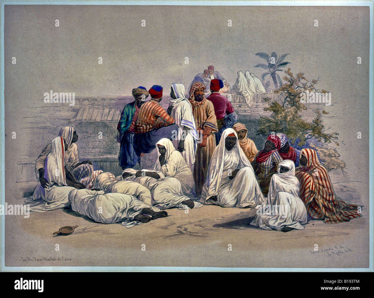Nel mercato di schiavi del Cairo 1829 Foto Stock