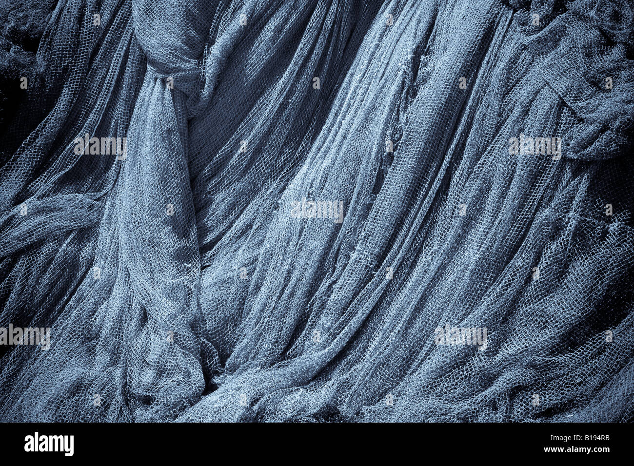 Le reti da pesca. Porto di Essaouira, Marocco Foto Stock