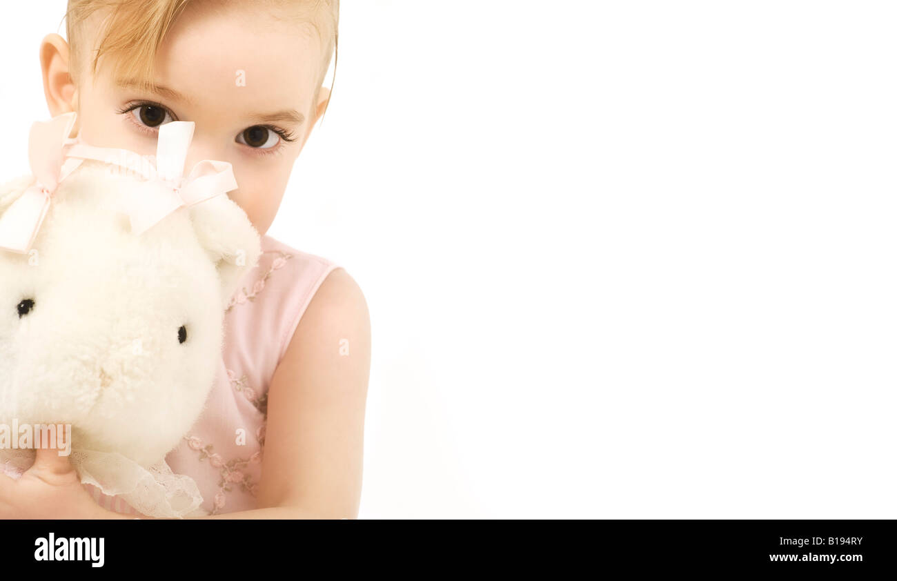 Ragazza con un peluche Foto Stock