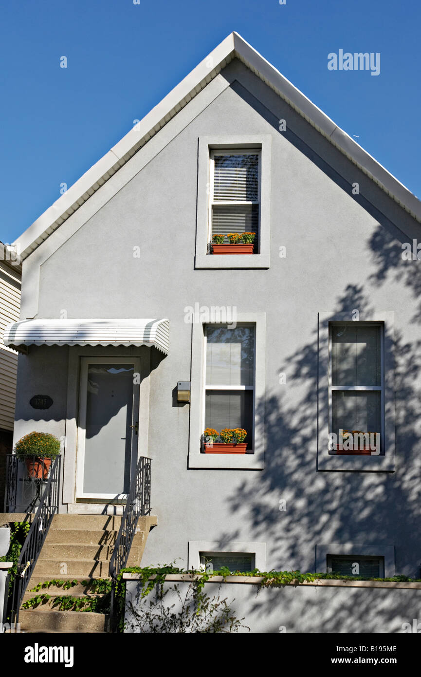 ILLINOIS Chicago grigio singolo residenza della famiglia nel quartiere di Bucktown sul vicino lato ovest della città Wicker Park Foto Stock