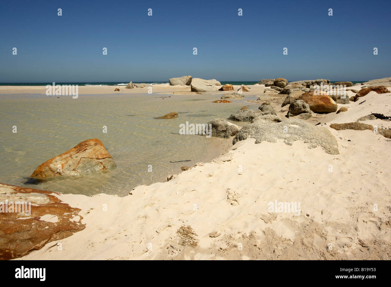 Spiaggia di sabbia, Noord Hoek, Sud Africa Foto Stock