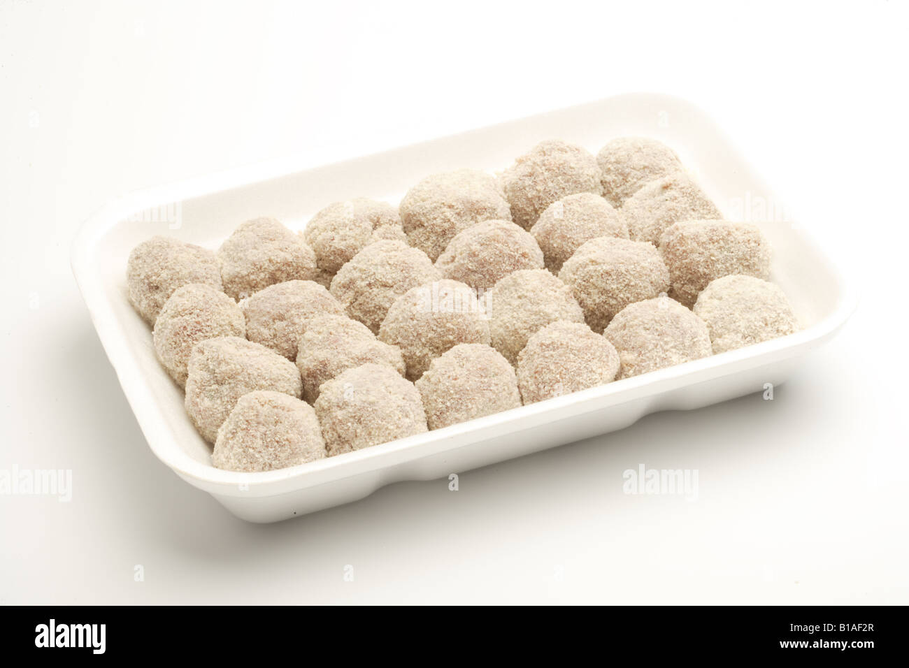 Pre-cuocere le polpette di carne Foto Stock