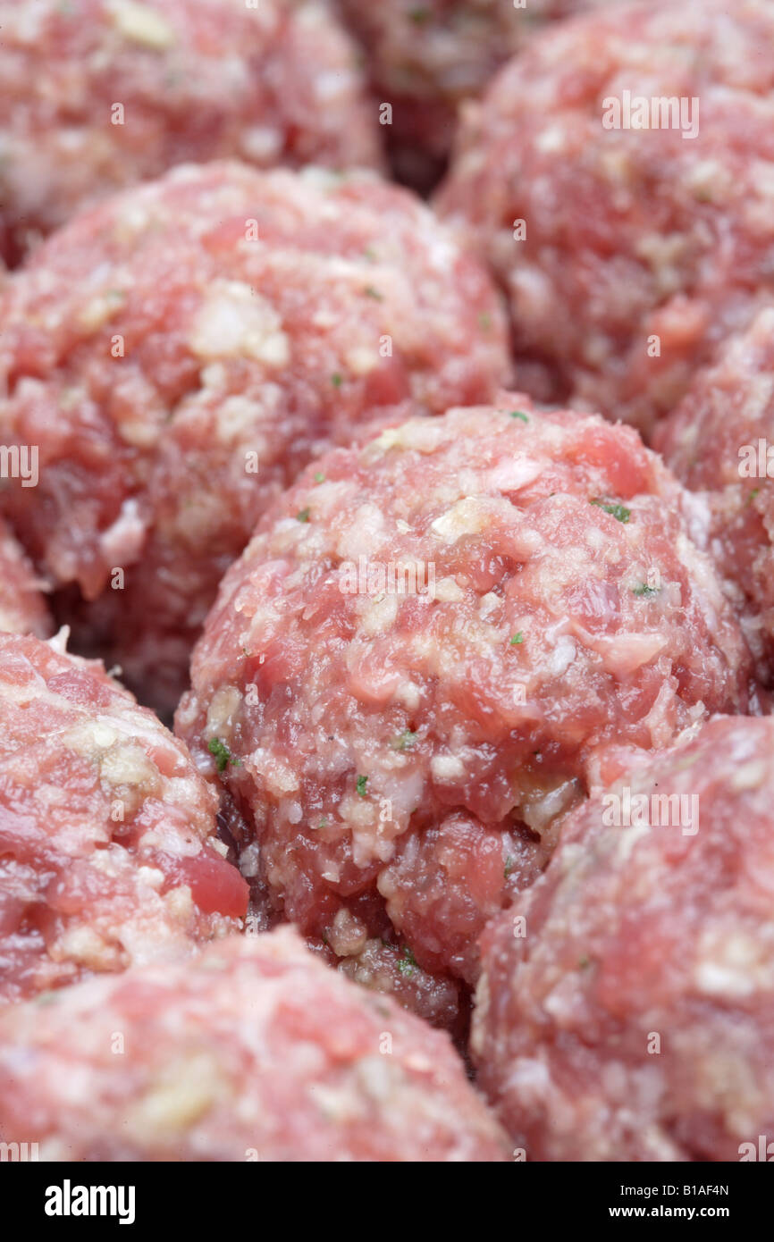 Close-up di polpette di carne di vitello (verticale) Foto Stock