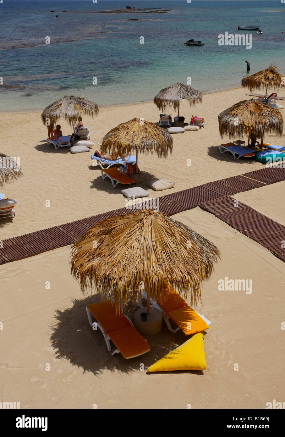 Famagusta spiaggia dorata della Repubblica turca di Cipro del Nord di Cipro Foto Stock