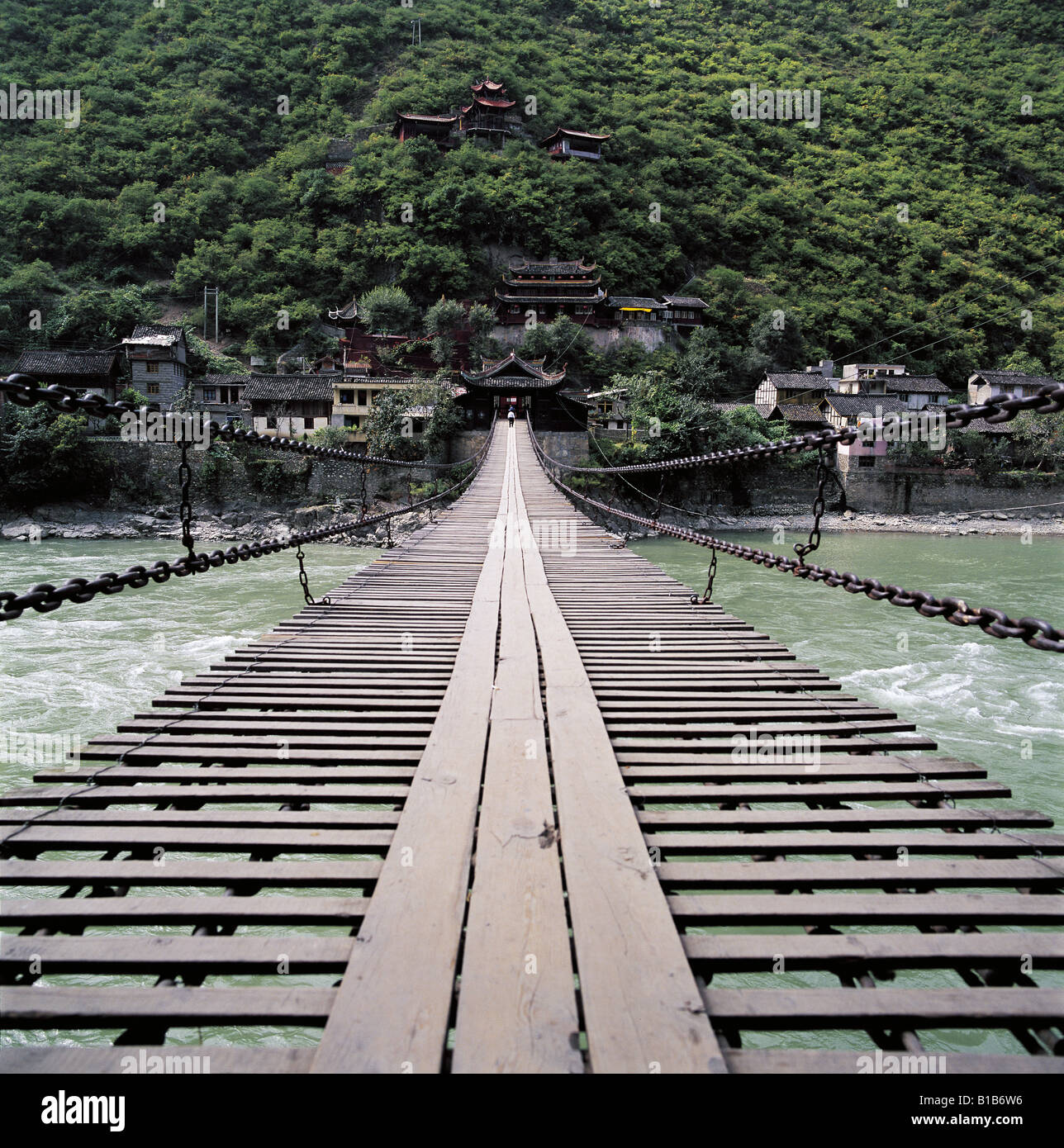 Ponte sul Fiume Dadu,Sichuan Foto Stock