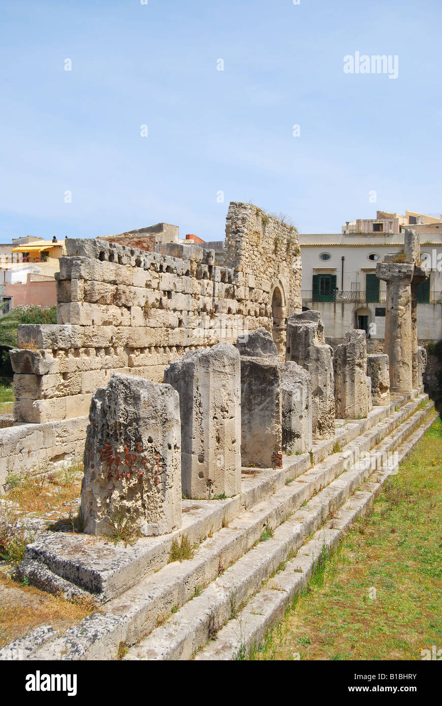 Tempio di Apollo, Piazza Pancali, Ortigia, Isola di Ortigia, Siracusa, Sicilia, Italia Foto Stock