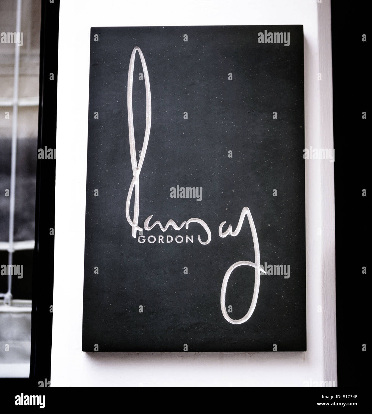 Cartello fuori Gordon Ramsay ristorante, Royal Hospital Road, Londra Foto Stock