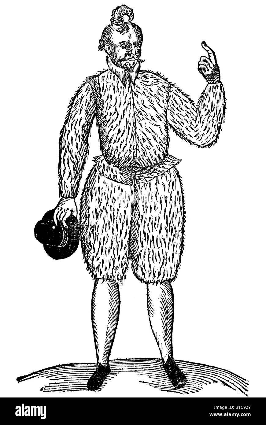 Homo cornutus in Ducatu Humenae inuentus, Aldrovandi, 1642, secolo XVII, Rinascimento, Europa Foto Stock