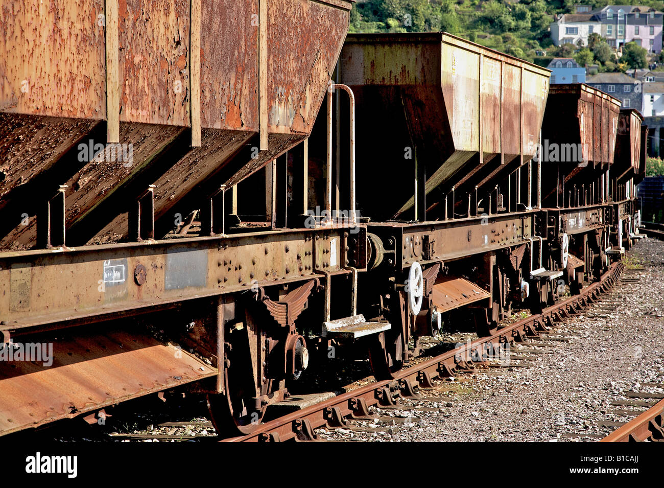 Vecchi vagoni ferroviari Foto Stock