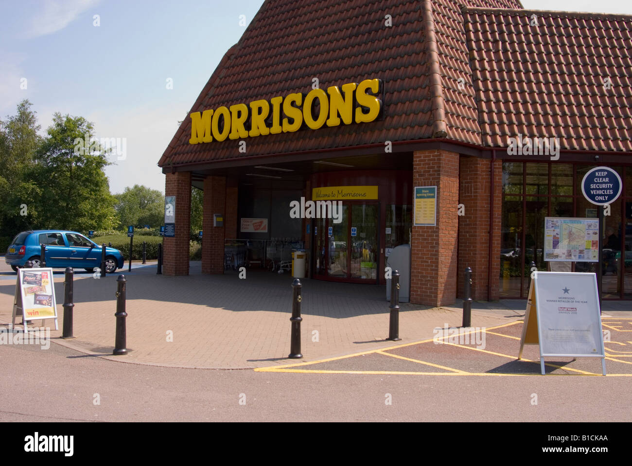 Ingresso al Morrisons Store a Beccles,Suffolk, Regno Unito Foto Stock