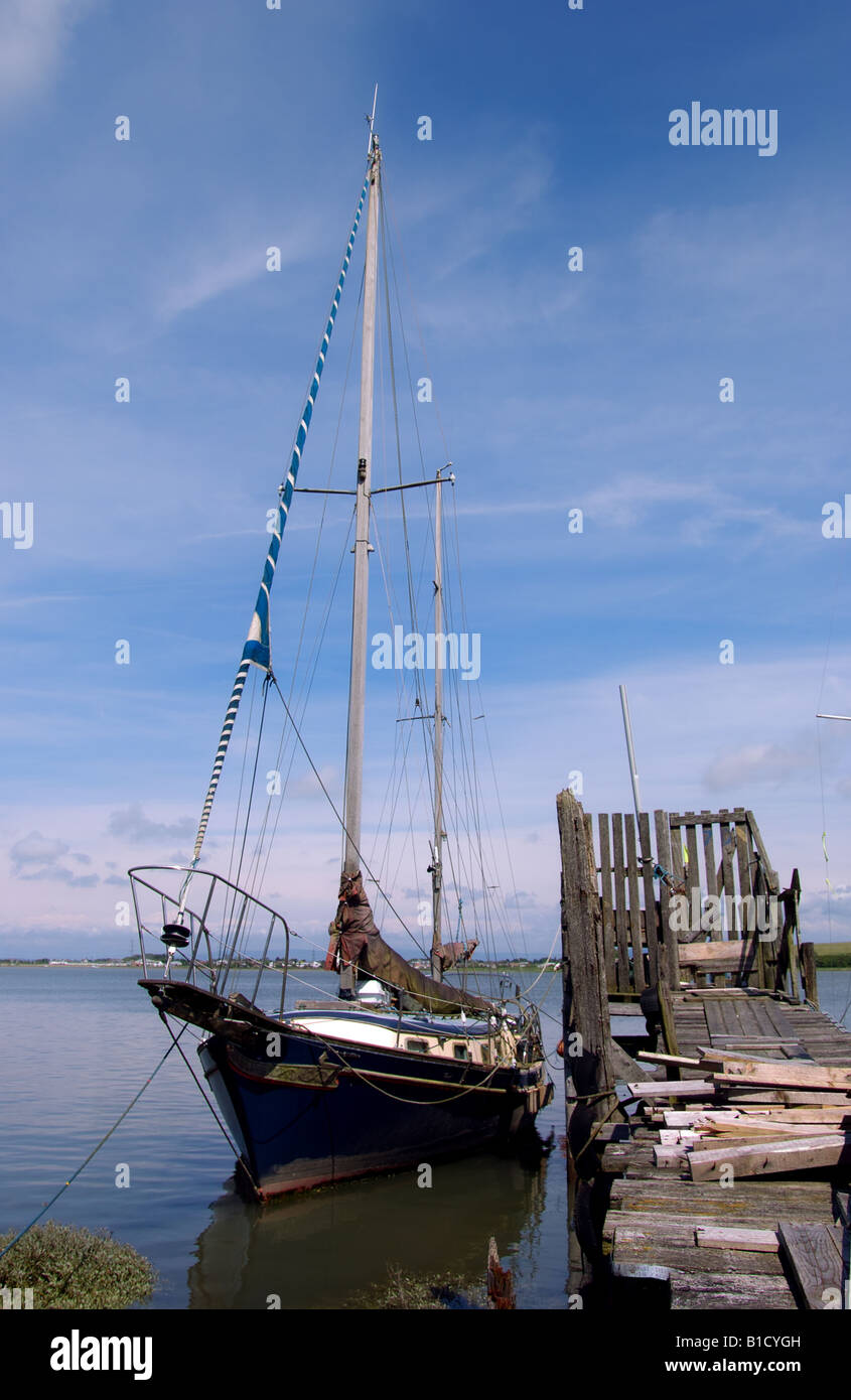 Yacht a Skippool Creek, Fleetwood. Foto Stock