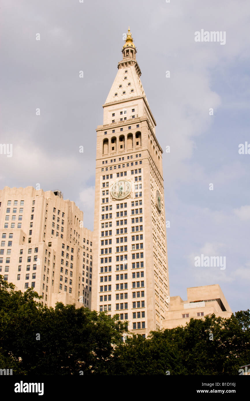 Metropolitan di assicurazione sulla vita e di costruire la Torre dell Orologio, Madison Square Park, New York Foto Stock