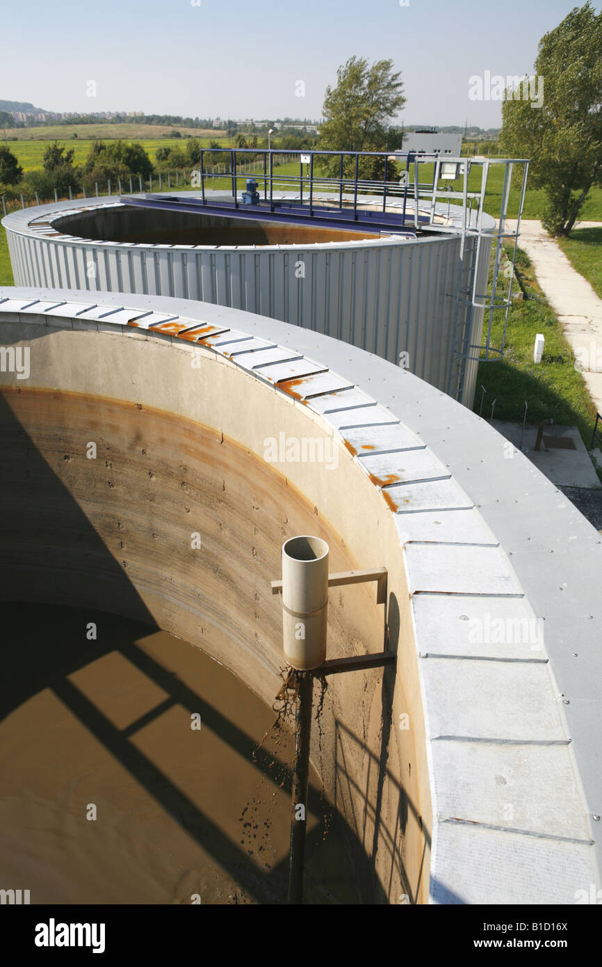 Città impianto di depurazione delle acque reflue Foto Stock