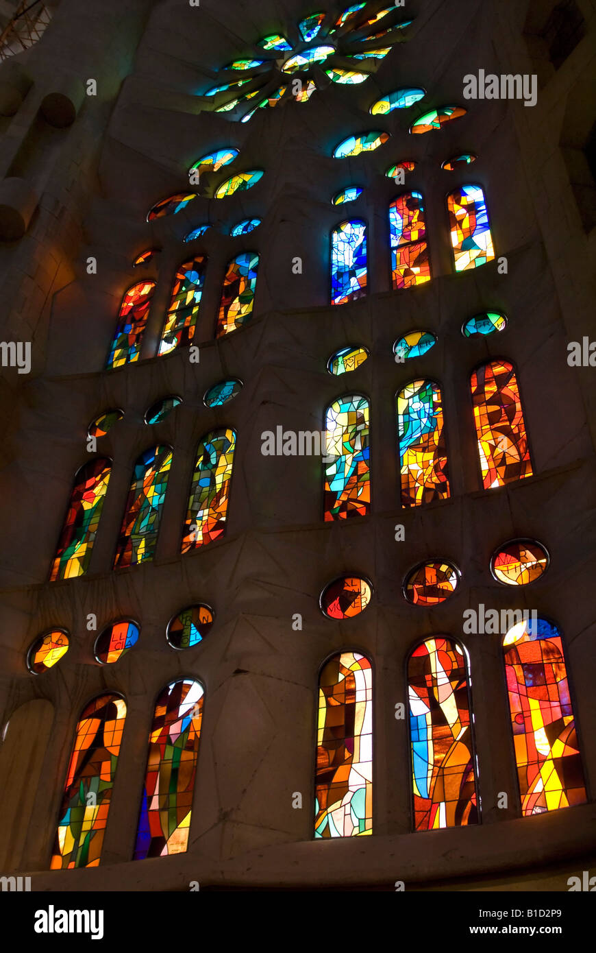 La sagrada familia vetrata BARCELLONA SPAGNA Foto Stock