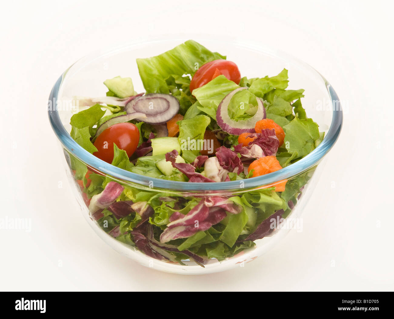 Vetro Pyrex ciotola di insalata mista Foto Stock