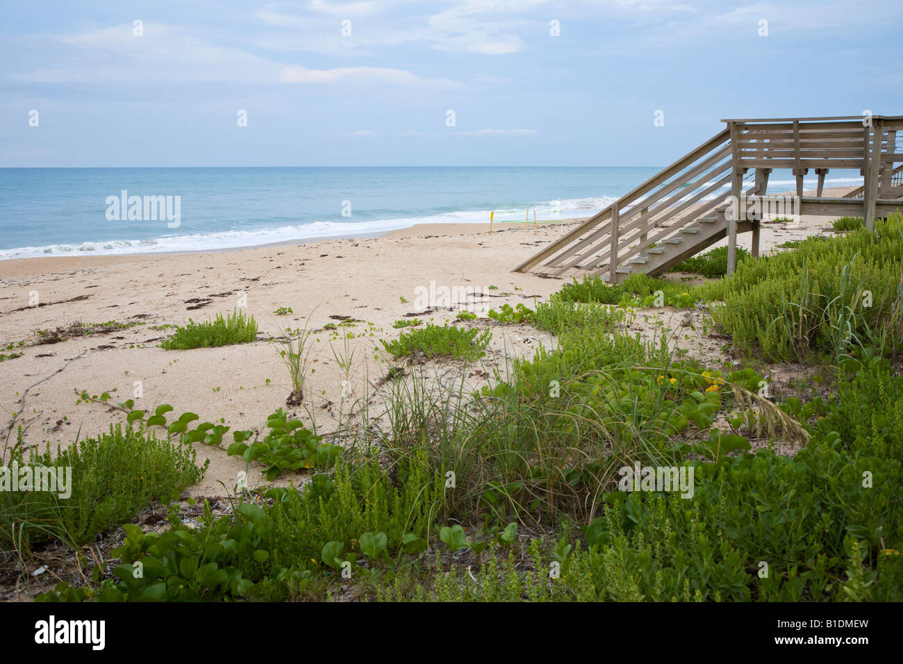 Accesso alla spiaggia privata sull Oceano Atlantico a New Smyrna Beach Foto Stock