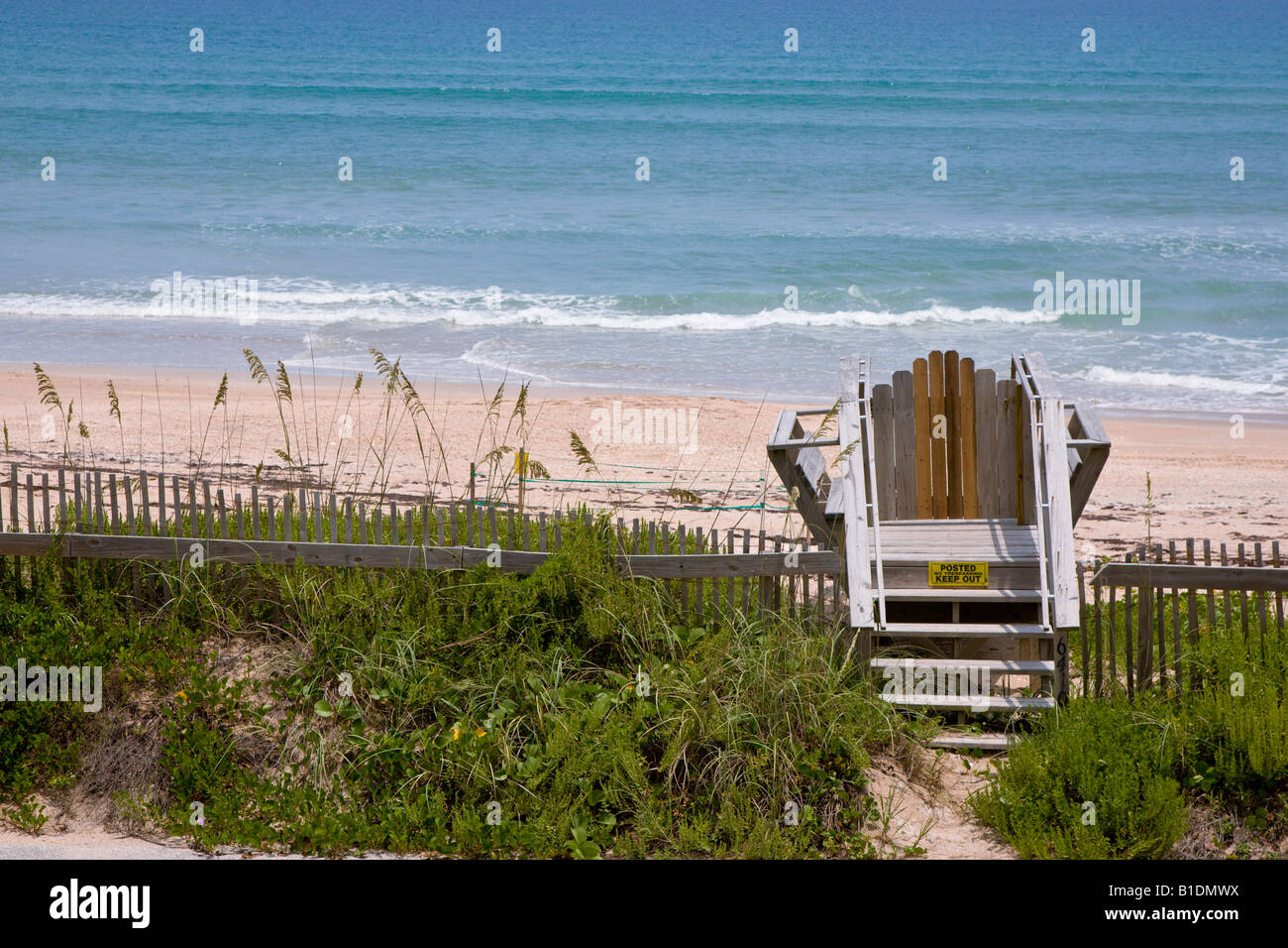 Accesso alla spiaggia privata sull Oceano Atlantico a New Smyrna Beach Florida Foto Stock