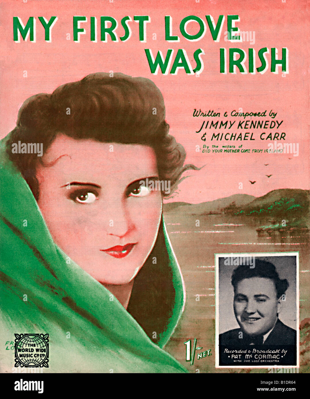Primo amore è stata la musica irlandese coperchio in foglio dal 1940s per un sentimentale ballata irlandese Foto Stock