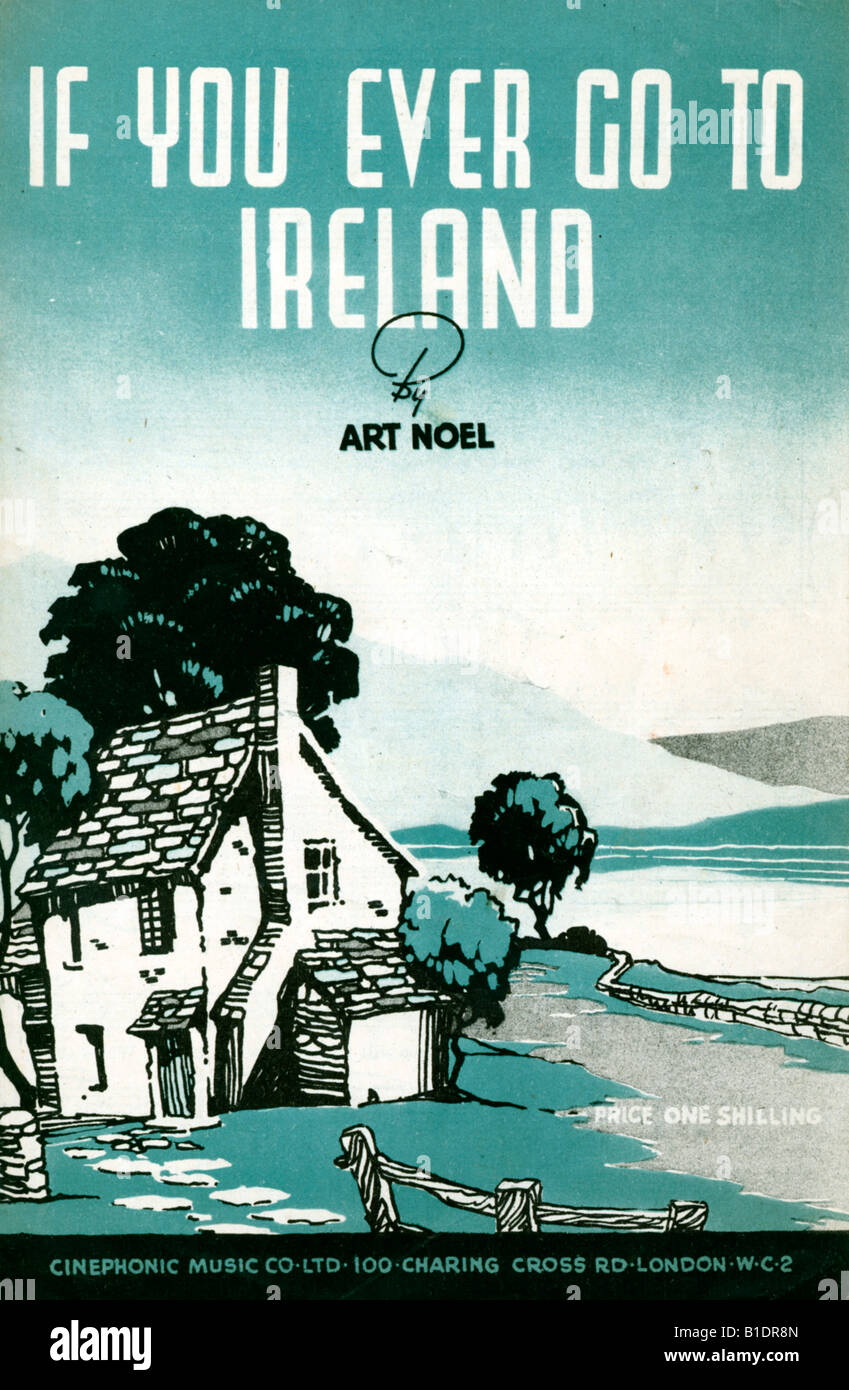 Se vi è capitato di andare in Irlanda degli anni cinquanta musica coperchio in foglio per una canzone da arte Noel Foto Stock