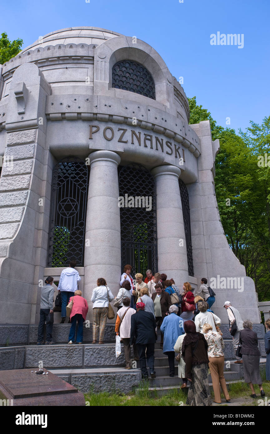 Poznanski mausoleo del Cimitero ebraico di Lodz in Polonia Foto Stock