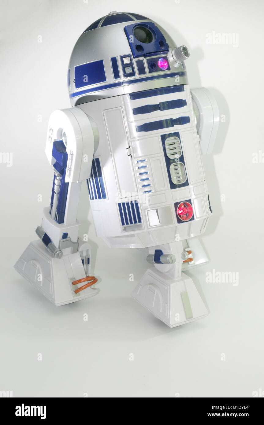 Star Wars R2 D2 robot su sfondo bianco Foto stock - Alamy