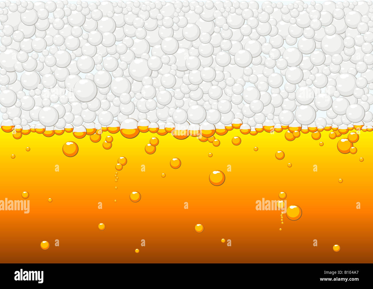 Abstract illustrazione vettoriale di bolle nella tessitura di birra Foto Stock